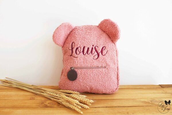 Petit sac à dos enfant ourson brodé avec prénom