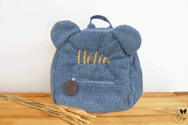 Petit sac à dos enfant ourson brodé avec prénom