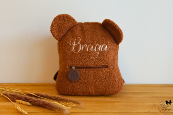 Petit sac à dos enfant ourson brodé avec prénom