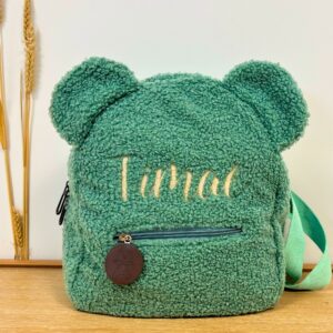 Petit sac à dos enfant ourson brodé avec prénom