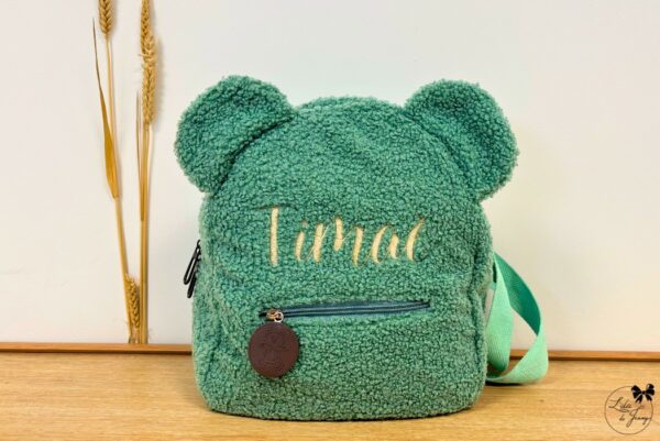 Petit sac à dos enfant ourson brodé avec prénom