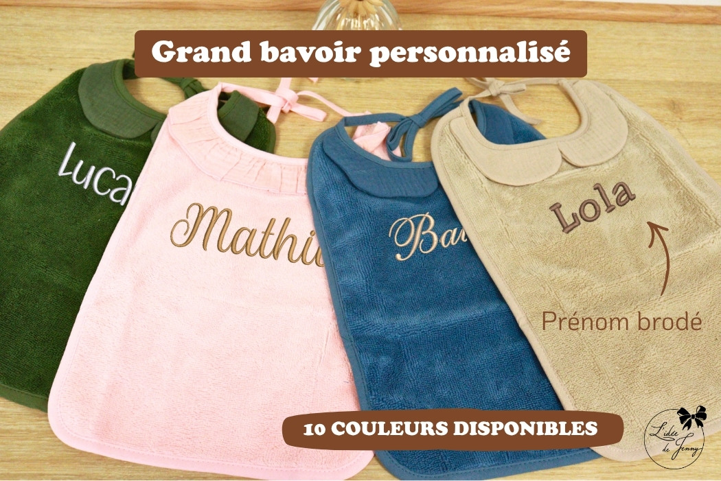 nuancier de grand bavoir personnalisé