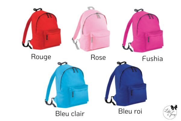 couleur du cartable enfant personnalisé brodé avec prénom