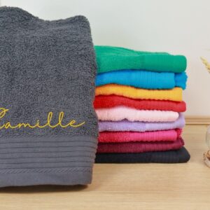 lot serviette brodé personnalisée