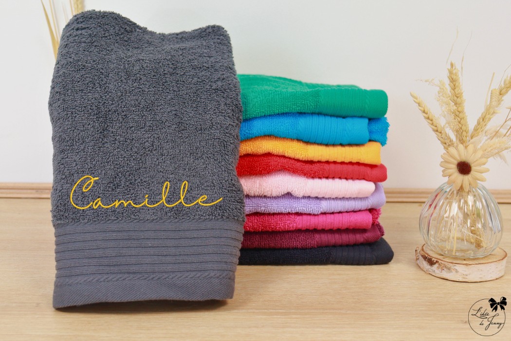 lot serviette brodé personnalisée