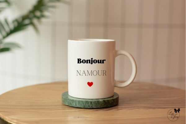 Mug blanc personnalisable "Bonjour mon ..." – Image 3