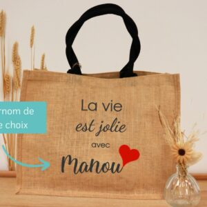 Grand sac pour Mamie en toile de jute