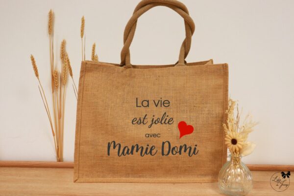 Grand sac pour Mamie en toile de jute