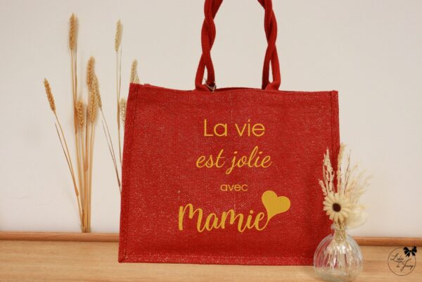 Grand sac pour Mamie en toile de jute