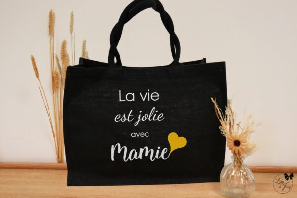 Grand sac pour Mamie en toile de jute