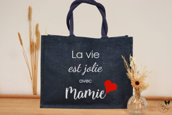 Grand sac pour Mamie en toile de jute