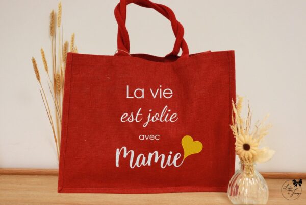 Grand sac pour Mamie en toile de jute