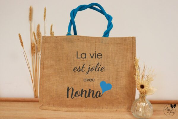 Grand sac pour Mamie en toile de jute