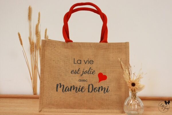 Grand sac pour Mamie en toile de jute