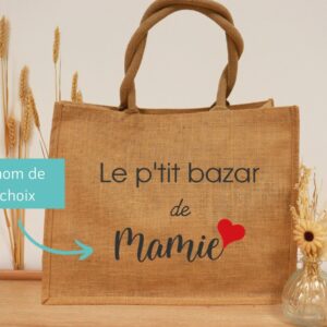 Sac cabas Mamie en toile de jute