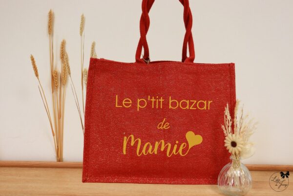 Sac cabas Mamie en toile de jute