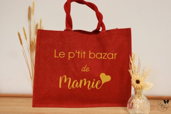 Sac cabas Mamie en toile de jute