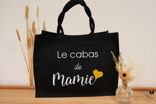 sac pour Mamie en toile de jute