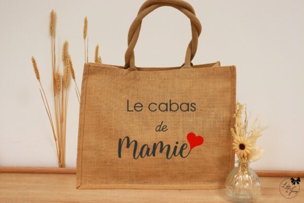 sac pour Mamie en toile de jute