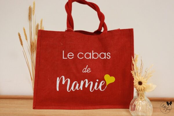 sac pour Mamie en toile de jute