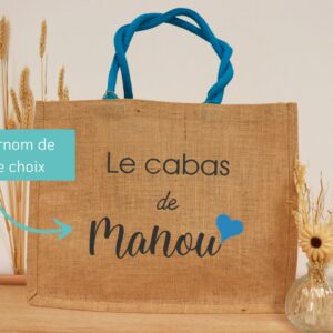 sac pour Mamie en toile de jute