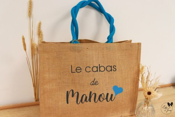 sac pour Mamie en toile de jute