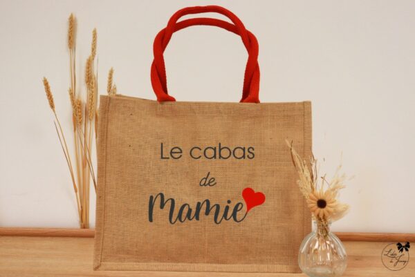 sac pour Mamie en toile de jute