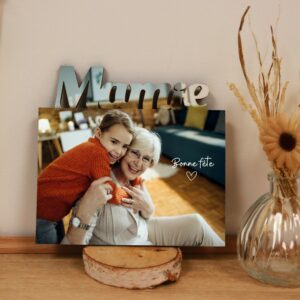 Cadre photo personnalisé pour mamie avec message et photo