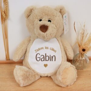 Peluche Ourson brodée avec prénom