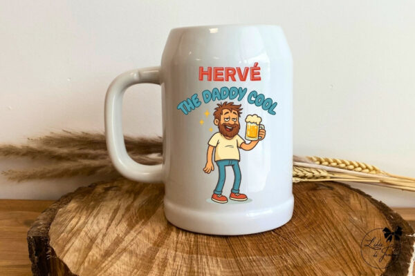 Chope de bière personnalisé pour papa, idée cadeau fête des pères
