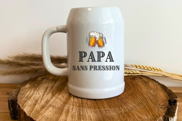 Chope de bière en verre avec message pour papa, idée cadeau fête des pères