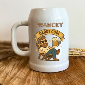 Chope de bière en verre avec message pour papa, idée cadeau fête des pères