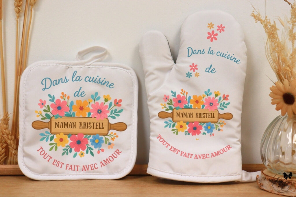 Gant et maniques personnalisés pour maman