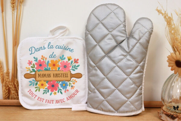 Gant et maniques personnalisés pour maman