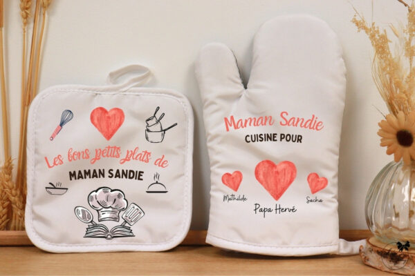 Gant et maniques personnalisés pour maman
