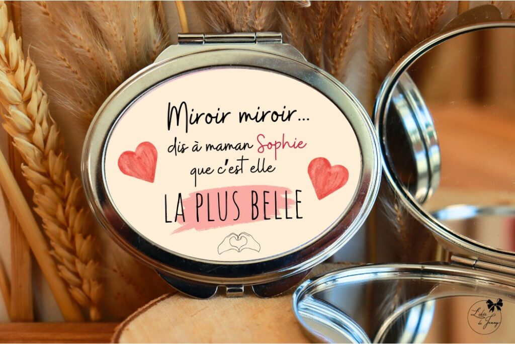 miroir pour maman, cadeau personnalisé pour maman