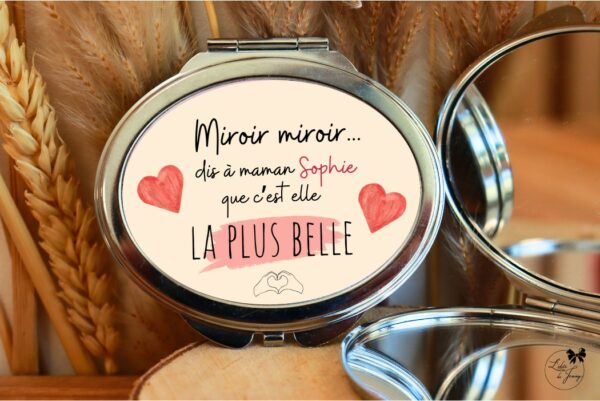 miroir pour maman, cadeau personnalisé pour maman
