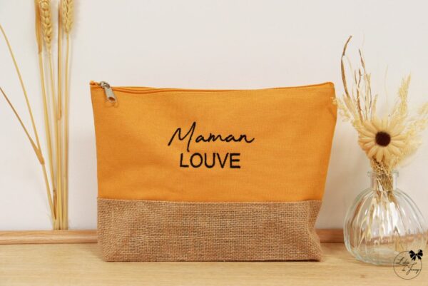 Pochette en toile de jute pour maman