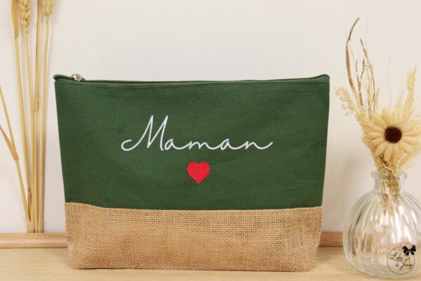 Pochette en toile de jute pour maman
