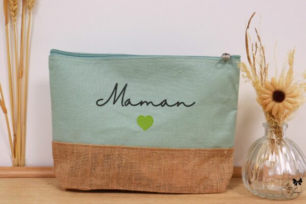 Pochette en toile de jute pour maman