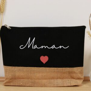 Pochette en toile de jute pour maman