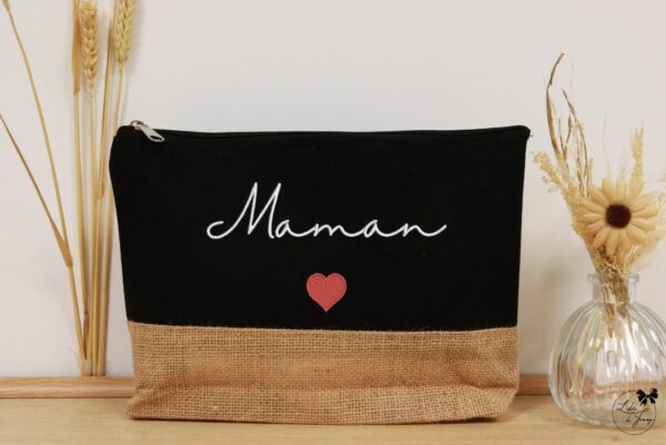 Pochette en toile de jute pour maman