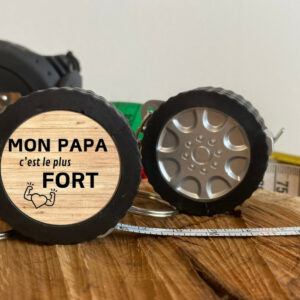 Porte-clés mètre ruban 1 mètre – Cadeau fête des pères pour papa