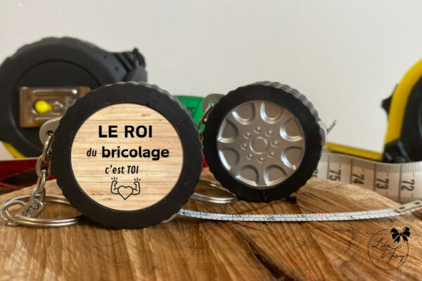 Porte-clés mètre ruban 1 mètre – Cadeau fête des pères pour papa