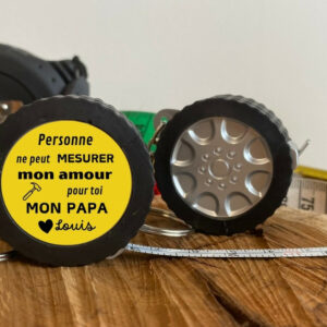 Porte-clés mètre ruban 1 mètre – Cadeau fête des pères pour papa