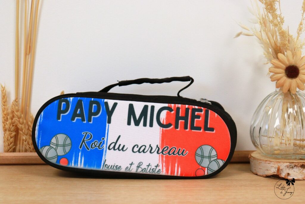 Sacoche pétanque personnalisée pour papa ou papi, cadeau original fête des pères