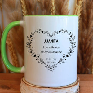 Mug personnalisé atsem, cadeau de fin d’année scolaire – maîtresse, maître, nounou