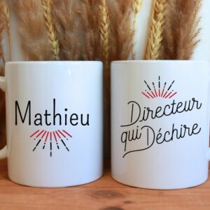Mug personnalisé directeur, cadeau de fin d’année scolaire – maître, nounou, ATSEM