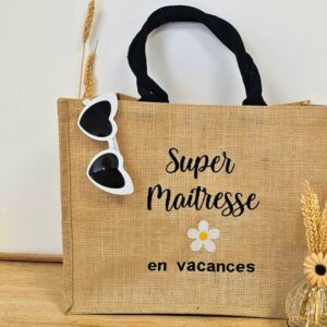 Sac pour maîtresse en vacances – cadeau de fin d’année scolaire