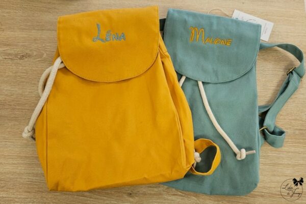 Sac à dos personnalisable enfant brodé avec prénom et motif